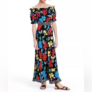 TIXO X Target Black Floral Off Shoulder Maxi Dress Size 28W-30W
